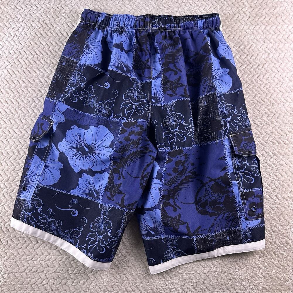 AIRWALK Men’s Size Small SWIM TRUNKS BOARD SHORTS Blue Floral Mesh Lining‎ - Picture 2 of 14